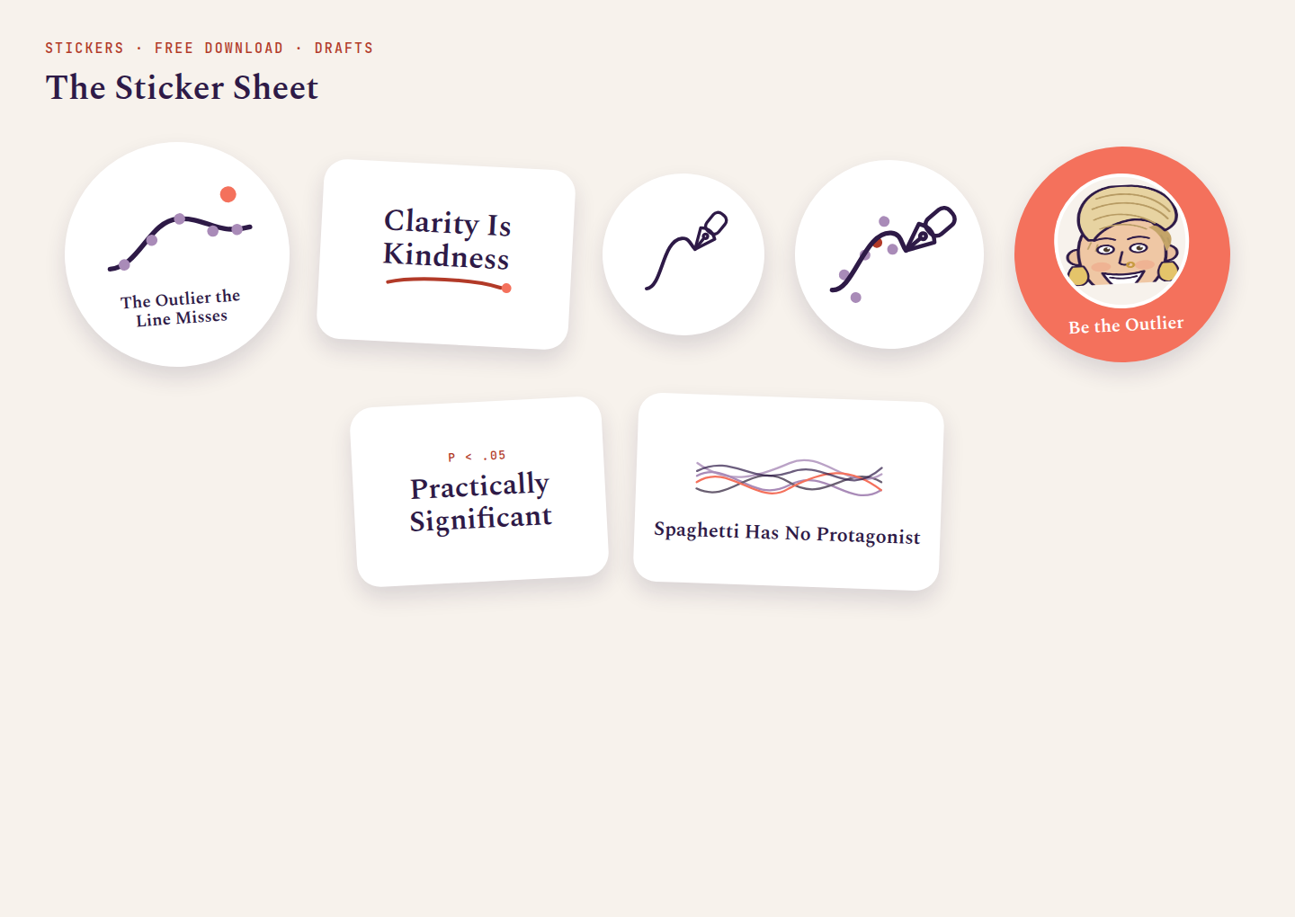 A sheet of Data with a Plot stickers